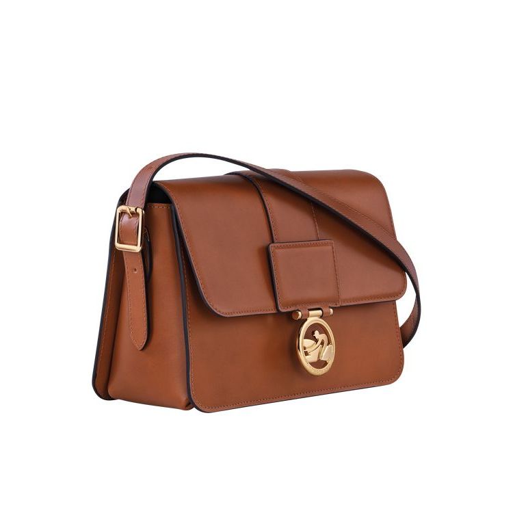 Sacs Crossbody Longchamp M Cuir Marron | 98602-QLSO