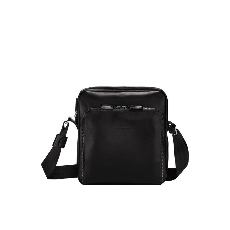 Sacs Crossbody Longchamp M Cuir Noir | 04937-TXER