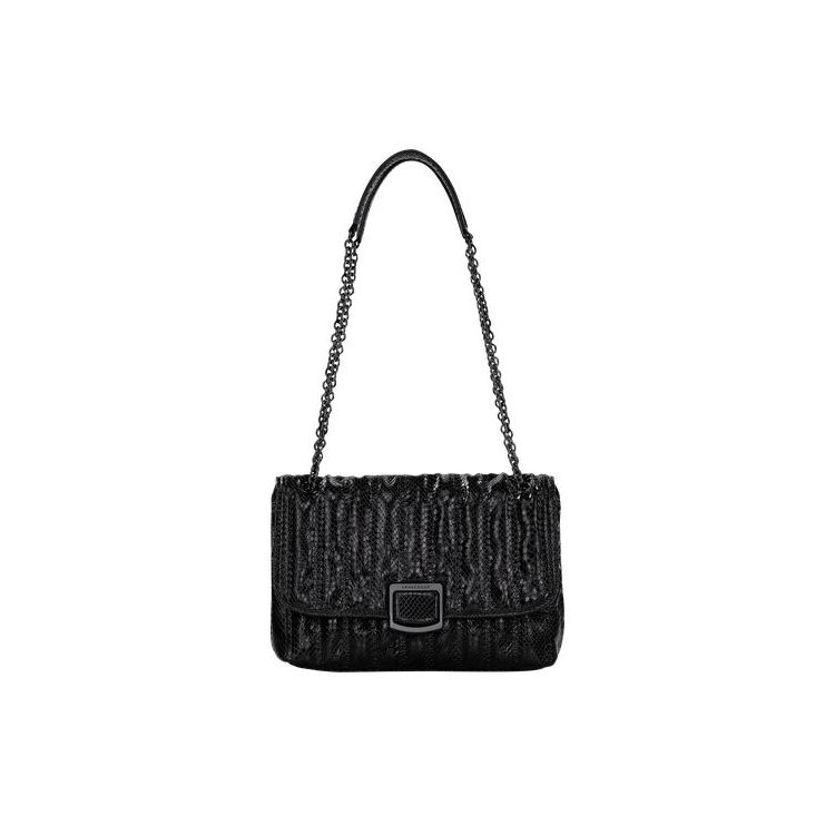 Sacs Crossbody Longchamp M Cuir Noir | 97231-HXOV