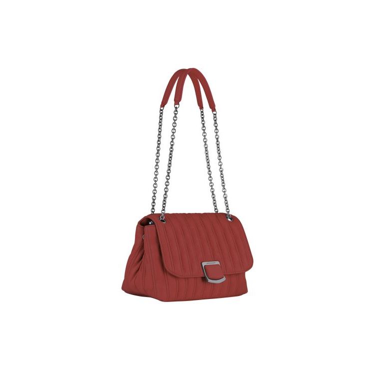 Sacs Crossbody Longchamp M Cuir Rouge | 45862-SEYH