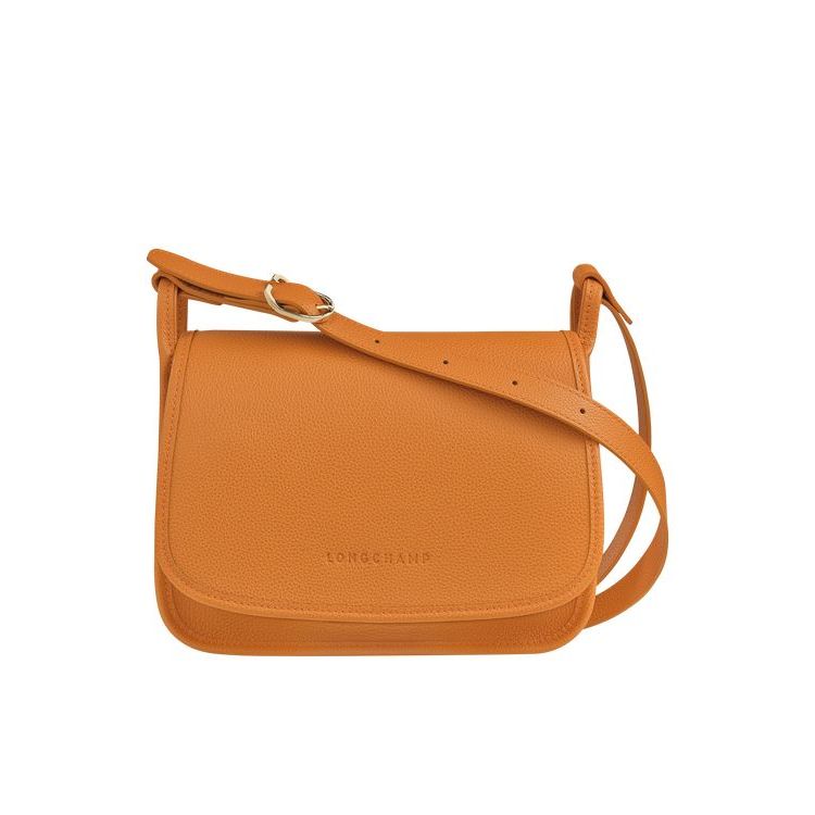 Sacs Crossbody Longchamp M Saffron Cuir Orange | 74382-KBRE