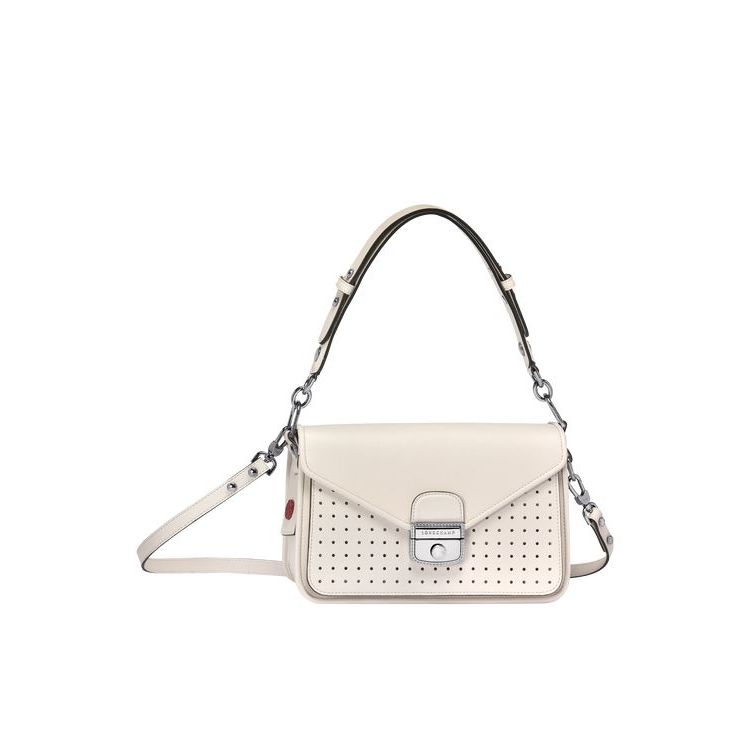 Sacs Crossbody Longchamp S Cuir Blanche | 38564-STMR