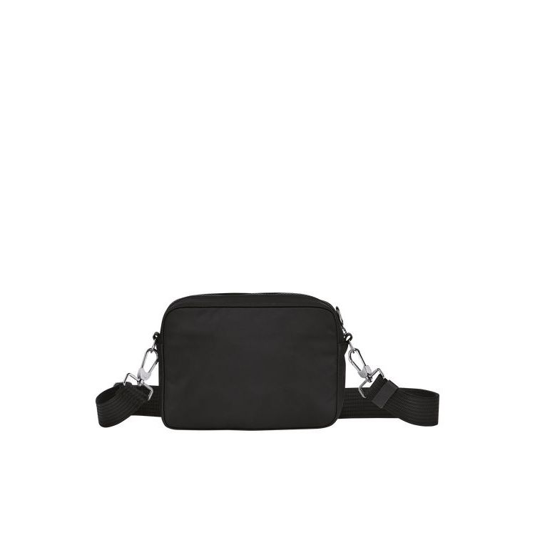 Sacs Crossbody Longchamp S Recycled canvas Noir | 71632-TPBA