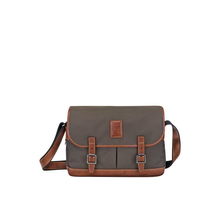 Sacs Crossbody Longchamp Tela Marron | 92073-MXZW