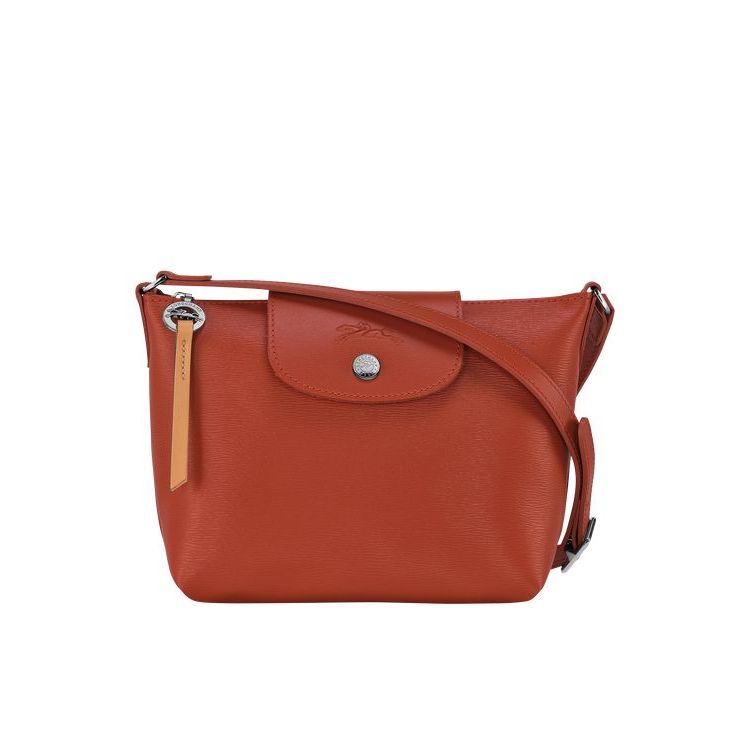 Sacs Crossbody Longchamp Terracotta Tela Orange | 62593-JSPV