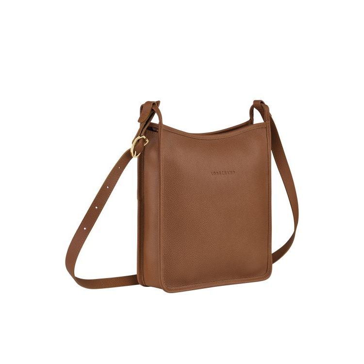 Sacs Crossbody Longchamp Zipped L Caramel Cuir Marron | 69850-BCGI