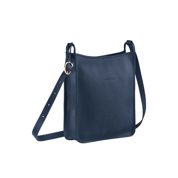 Sacs Crossbody Longchamp Zipped L Cuir Bleu Marine | 75682-DECW