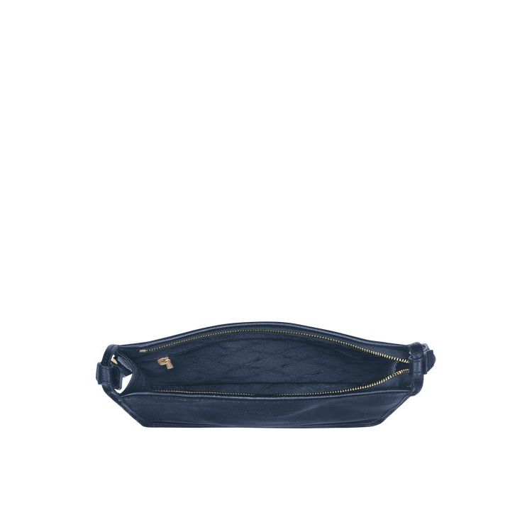 Sacs Crossbody Longchamp Zipped L Cuir Bleu Marine | 75682-DECW