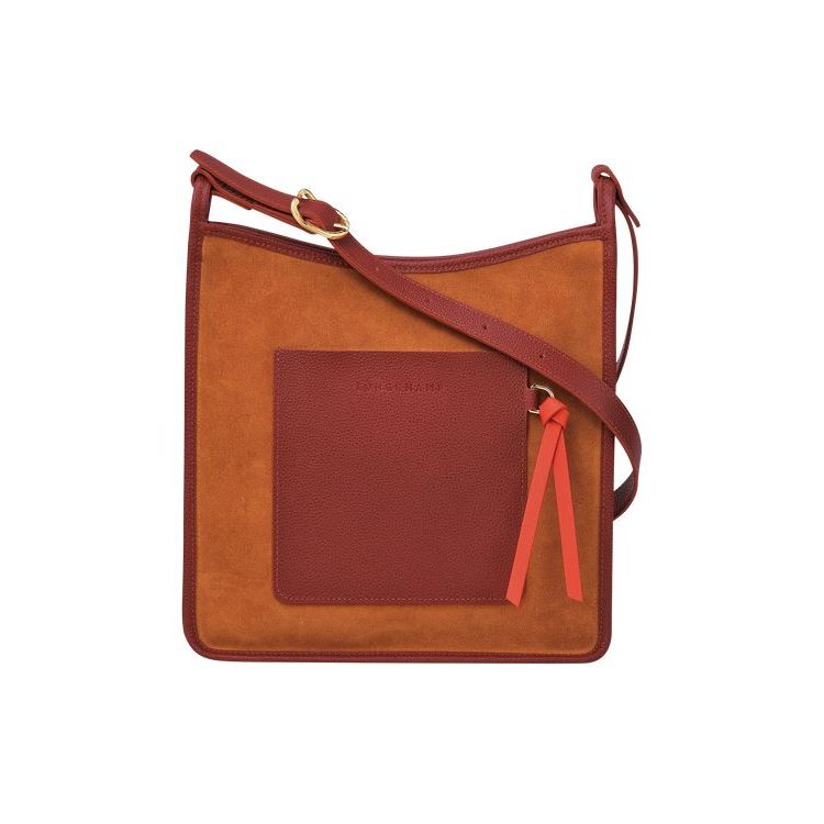 Sacs Crossbody Longchamp Zipped L Saffron Cuir Orange | 70625-OFYP