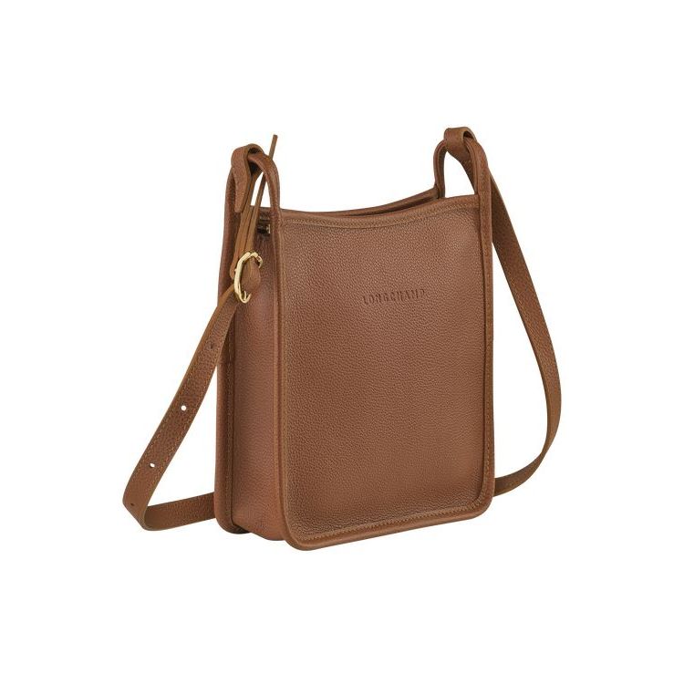 Sacs Crossbody Longchamp Zipped S Caramel Cuir Marron | 43021-XISM