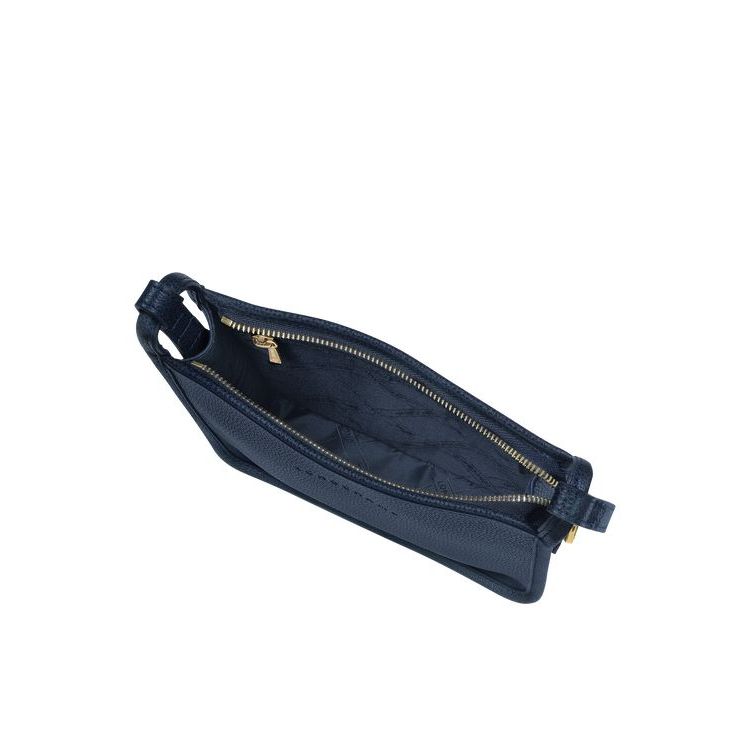 Sacs Crossbody Longchamp Zipped S Cuir Bleu Marine | 52197-PKCW