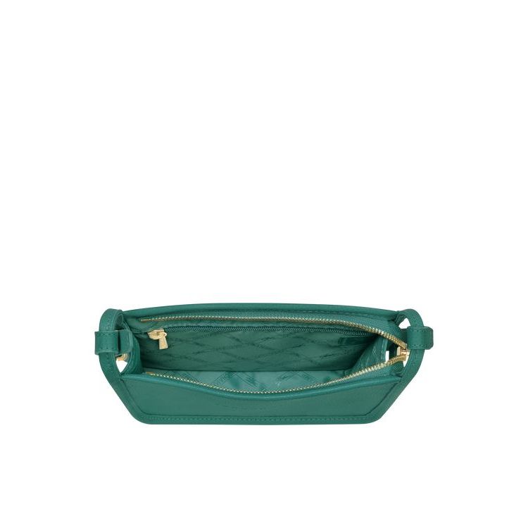 Sacs Crossbody Longchamp Zipped S Cuir Grise Vert | 28035-CHMK