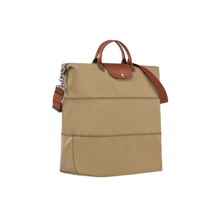 Sacs De Voyage Longchamp Expandable Desert Recycled canvas Kaki | 20431-CLIV