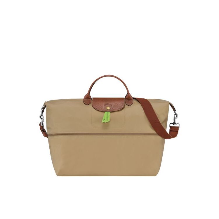 Sacs De Voyage Longchamp Expandable Desert Recycled canvas Kaki | 20431-CLIV