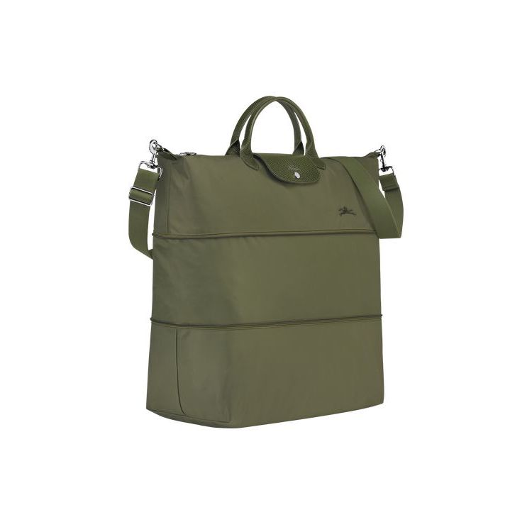 Sacs De Voyage Longchamp Expandable Forest Recycled canvas Vert | 02687-MZXT