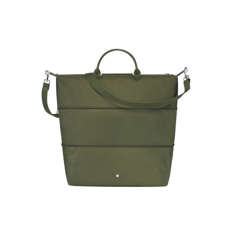 Sacs De Voyage Longchamp Expandable Forest Recycled canvas Vert | 02687-MZXT