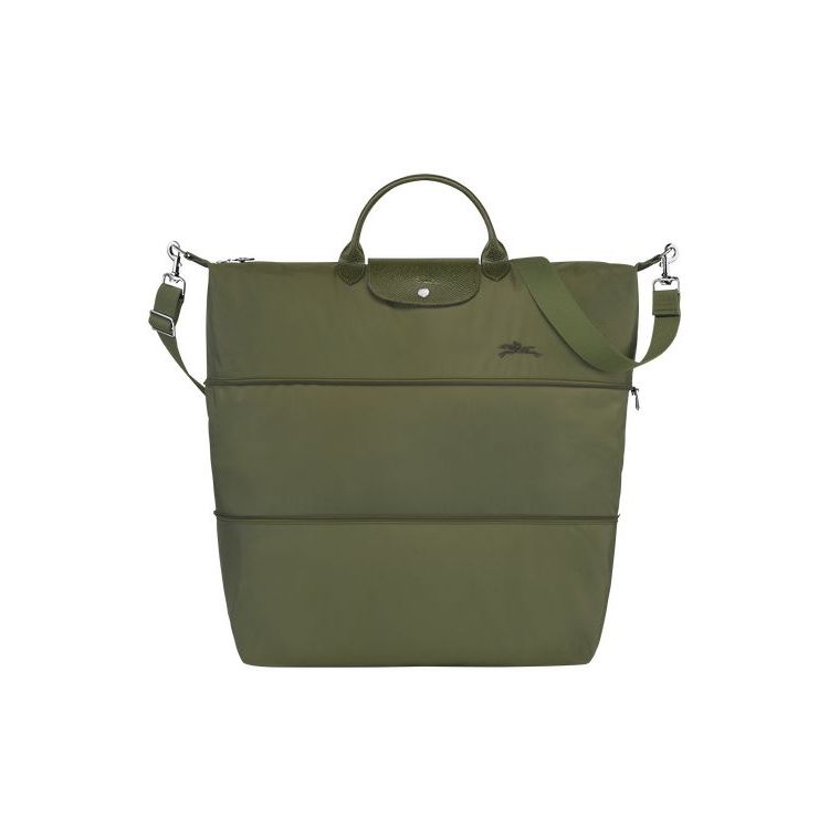 Sacs De Voyage Longchamp Expandable Forest Recycled canvas Vert | 06928-KIEB