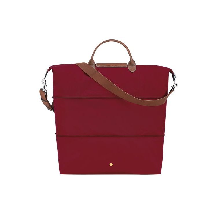 Sacs De Voyage Longchamp Expandable Recycled canvas Rouge | 05827-DWJI