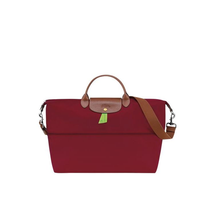 Sacs De Voyage Longchamp Expandable Recycled canvas Rouge | 05827-DWJI