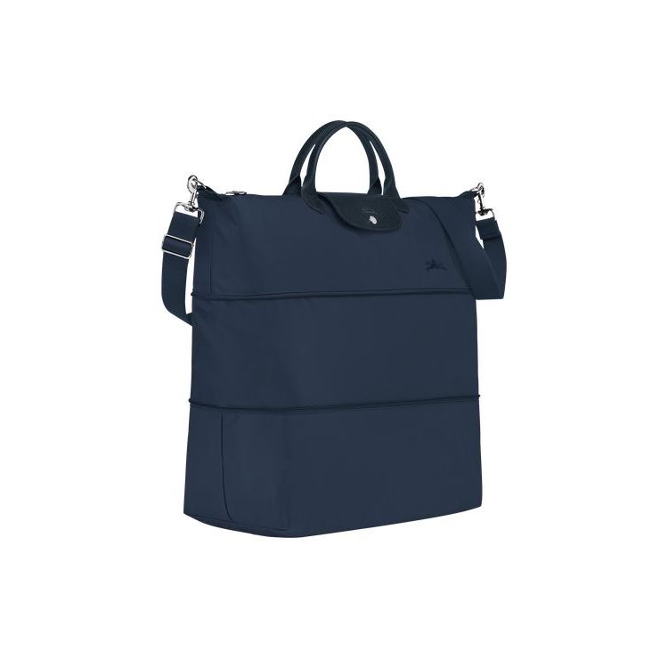 Sacs De Voyage Longchamp Expandable Recycled canvas Bleu Marine | 14280-WZCI