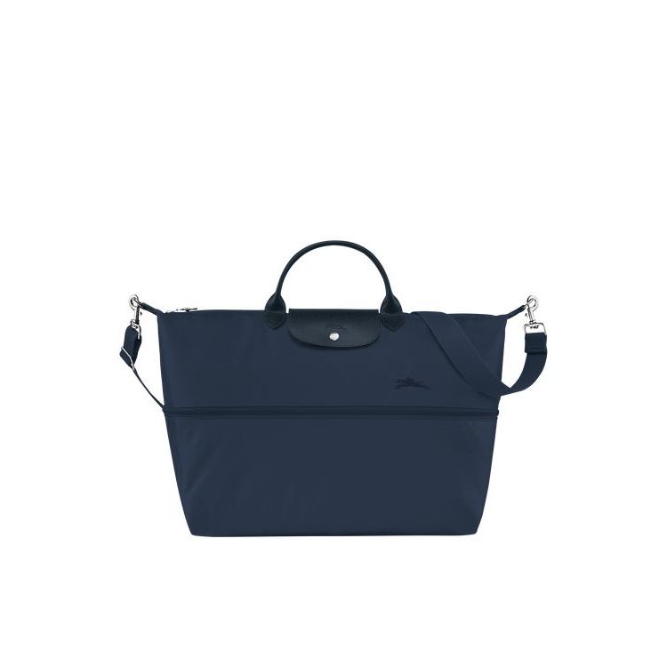 Sacs De Voyage Longchamp Expandable Recycled canvas Bleu Marine | 14280-WZCI