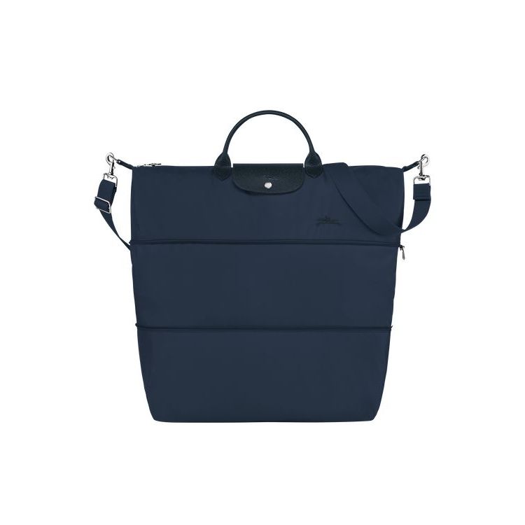 Sacs De Voyage Longchamp Expandable Recycled canvas Bleu Marine | 14280-WZCI