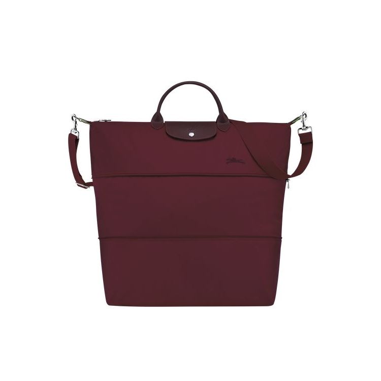 Sacs De Voyage Longchamp Expandable Recycled canvas Bordeaux | 24961-LWTE