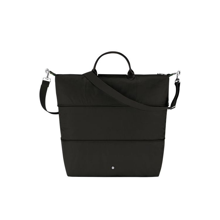 Sacs De Voyage Longchamp Expandable Recycled canvas Noir | 37468-OEXS