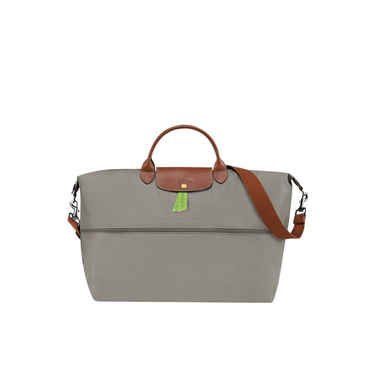 Sacs De Voyage Longchamp Expandable Turtledove Recycled canvas Grise | 56478-BXFG