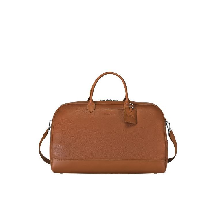 Sacs De Voyage Longchamp L Caramel Cuir Marron | 58304-IRDU