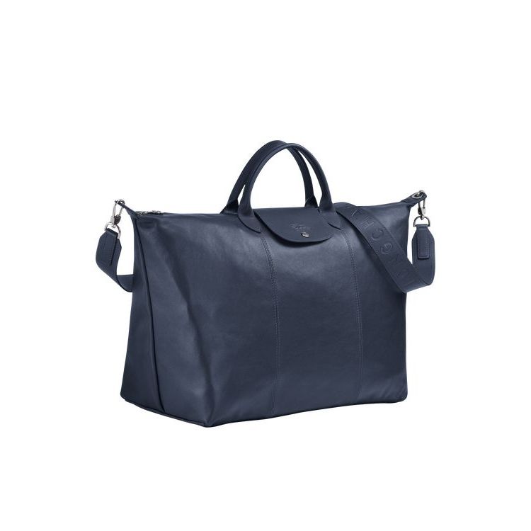 Sacs De Voyage Longchamp L Cuir Bleu Marine | 04321-MNBT