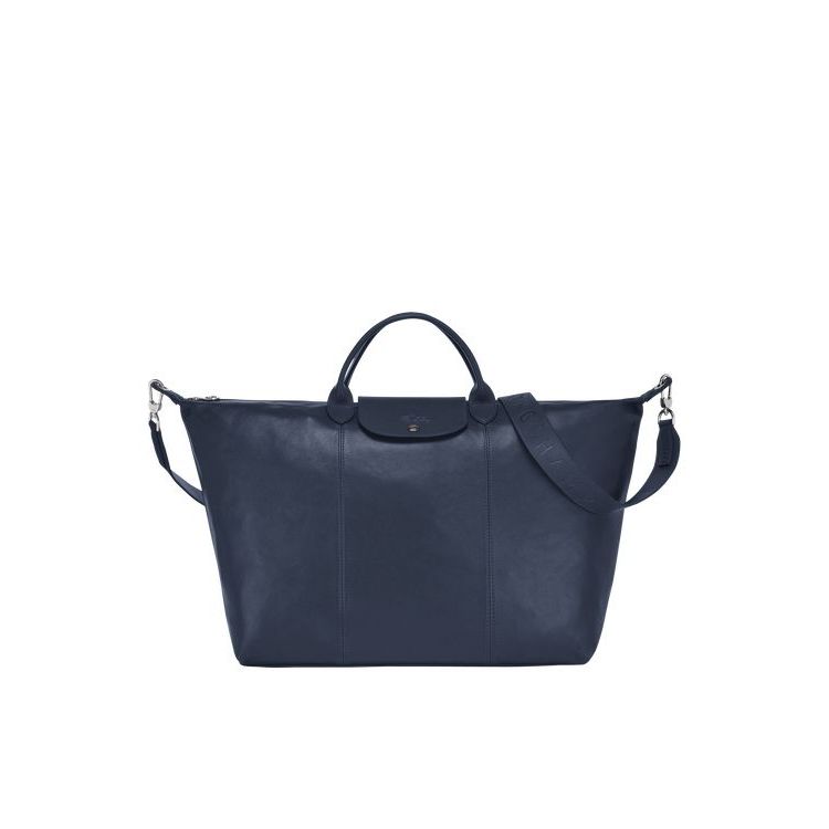 Sacs De Voyage Longchamp L Cuir Bleu Marine | 04321-MNBT