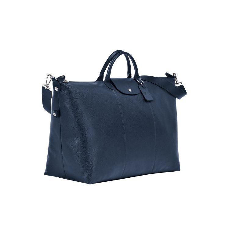 Sacs De Voyage Longchamp L Cuir Bleu Marine | 07296-PQTR