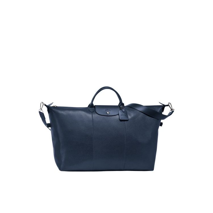 Sacs De Voyage Longchamp L Cuir Bleu Marine | 07296-PQTR