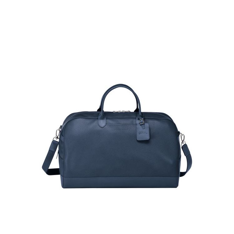 Sacs De Voyage Longchamp L Cuir Bleu Marine | 18392-EVGQ