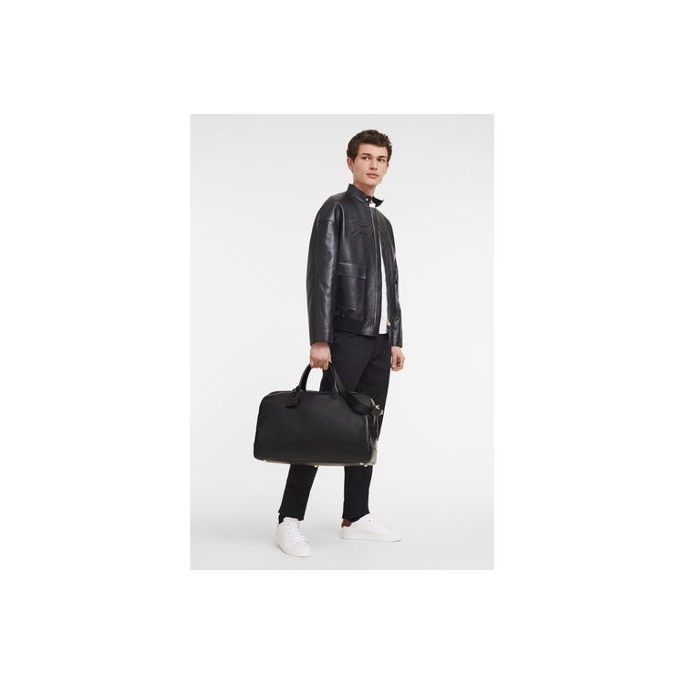 Sacs De Voyage Longchamp L Cuir Noir | 16593-QDCH