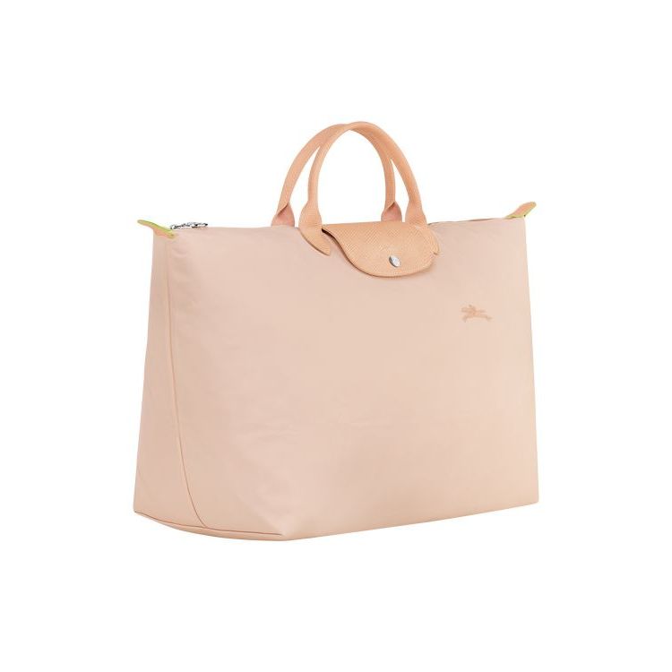 Sacs De Voyage Longchamp L Flowers Recycled canvas Rose Clair | 98106-AVMO