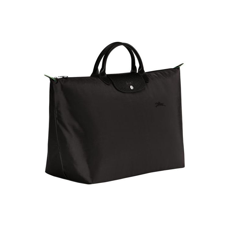 Sacs De Voyage Longchamp L Recycled canvas Noir | 03216-RDCQ