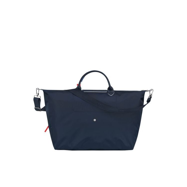 Sacs De Voyage Longchamp L Recycled canvas Bleu Marine | 14652-JSXZ