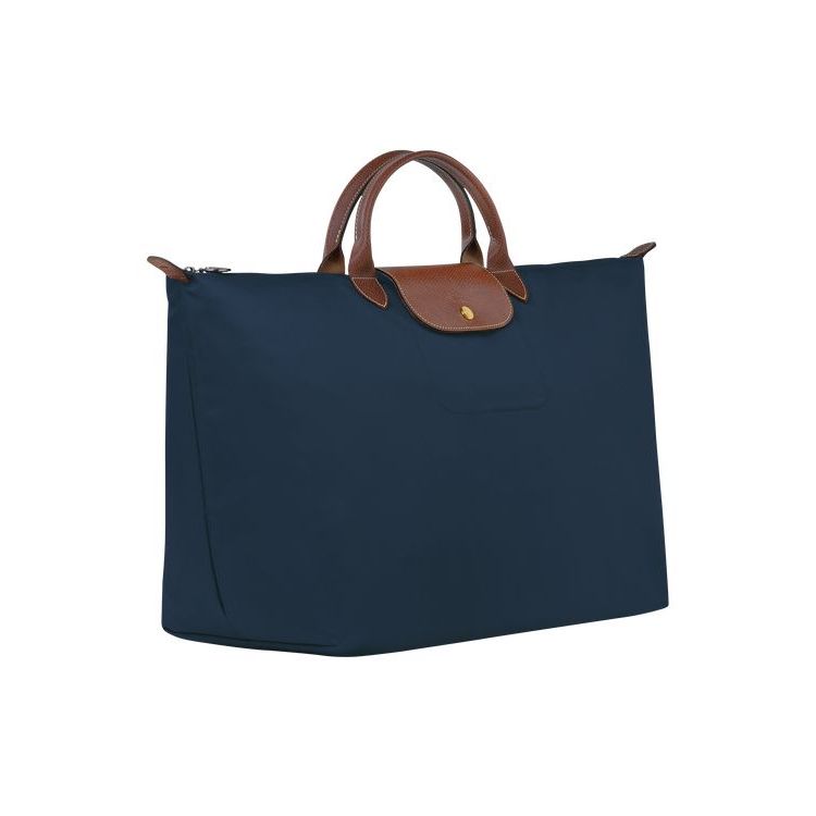 Sacs De Voyage Longchamp L Recycled canvas Bleu Marine | 25094-VOJZ