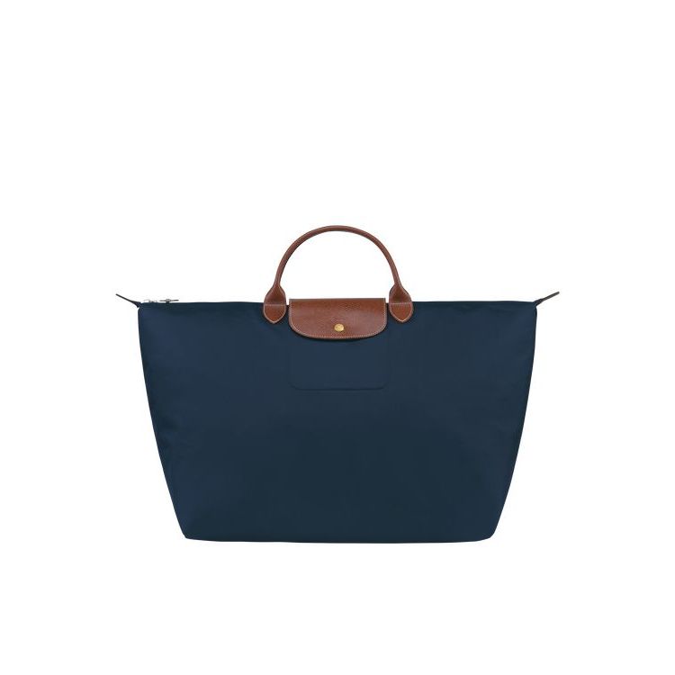 Sacs De Voyage Longchamp L Recycled canvas Bleu Marine | 25094-VOJZ