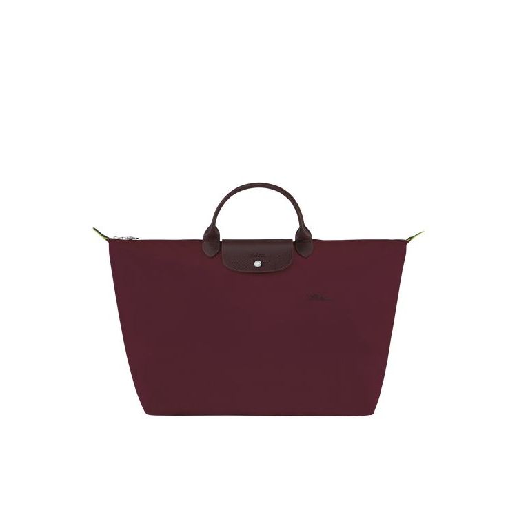 Sacs De Voyage Longchamp L Recycled canvas Bordeaux | 41682-HVLY