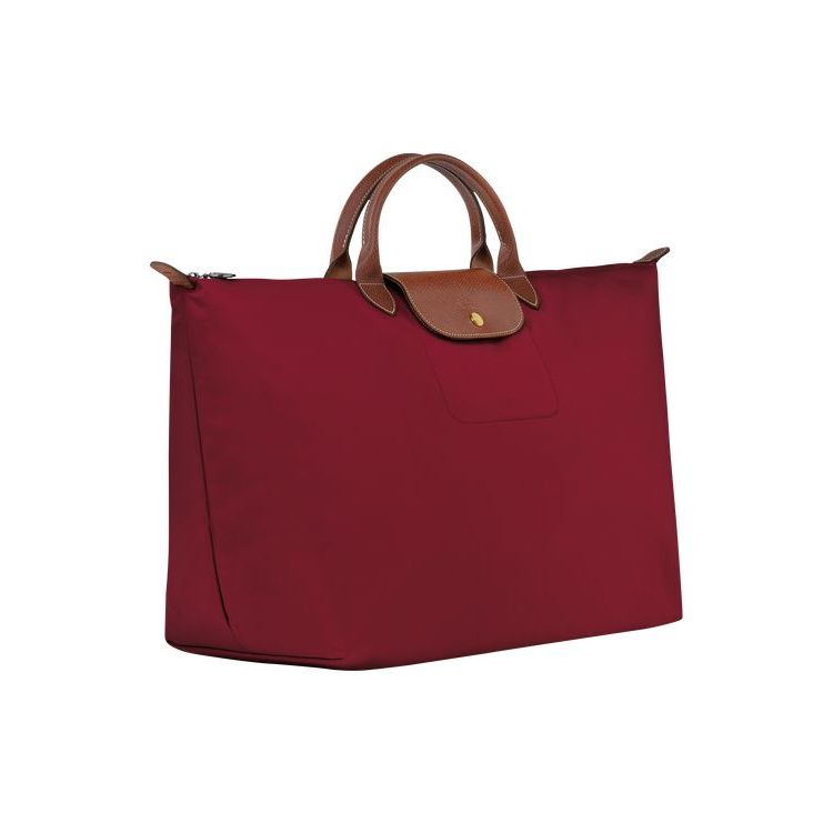 Sacs De Voyage Longchamp L Recycled canvas Rouge | 45106-XREY