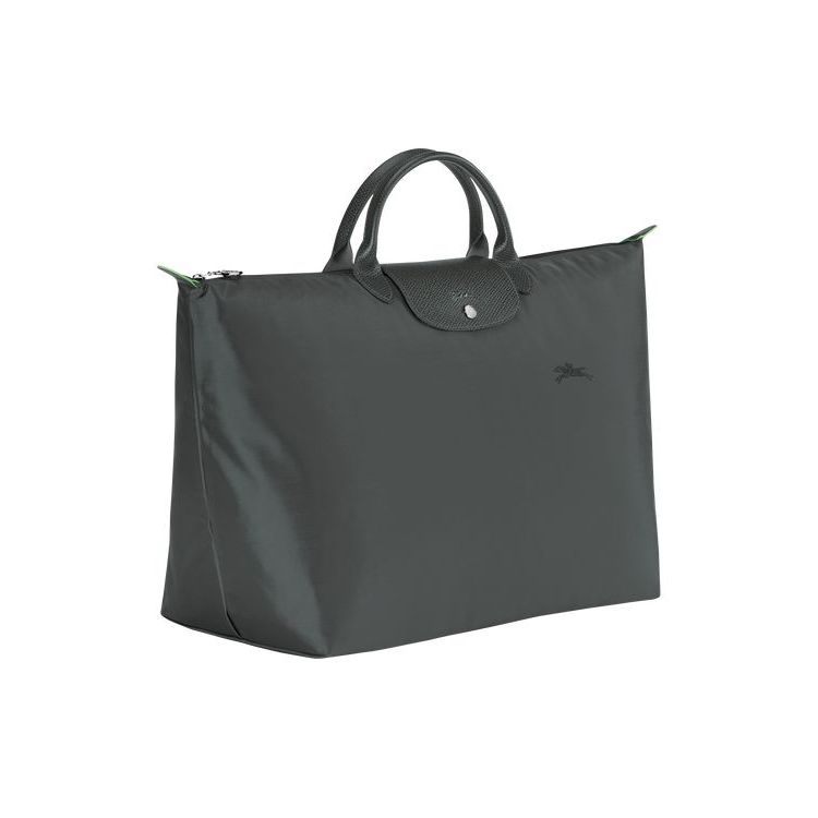 Sacs De Voyage Longchamp L Recycled canvas Grise Foncé | 49802-FBIS