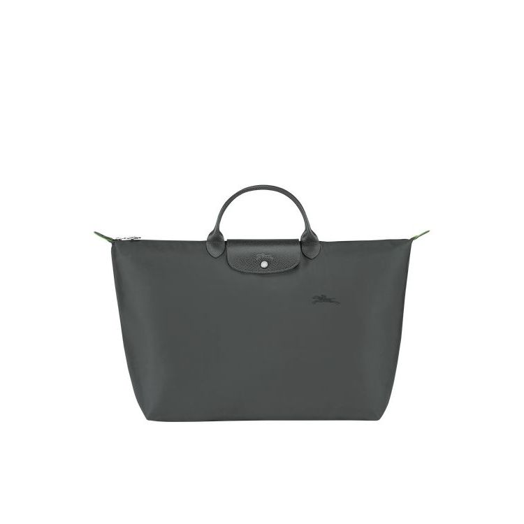 Sacs De Voyage Longchamp L Recycled canvas Grise Foncé | 49802-FBIS