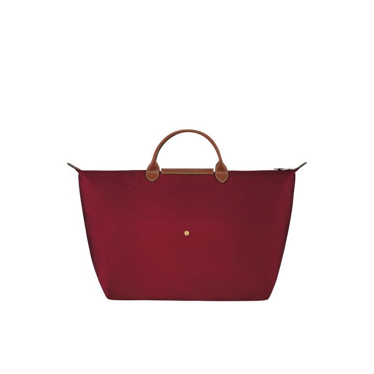 Sacs De Voyage Longchamp L Recycled canvas Rouge | 95703-TFSQ