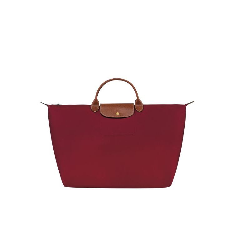 Sacs De Voyage Longchamp L Recycled canvas Rouge | 95703-TFSQ