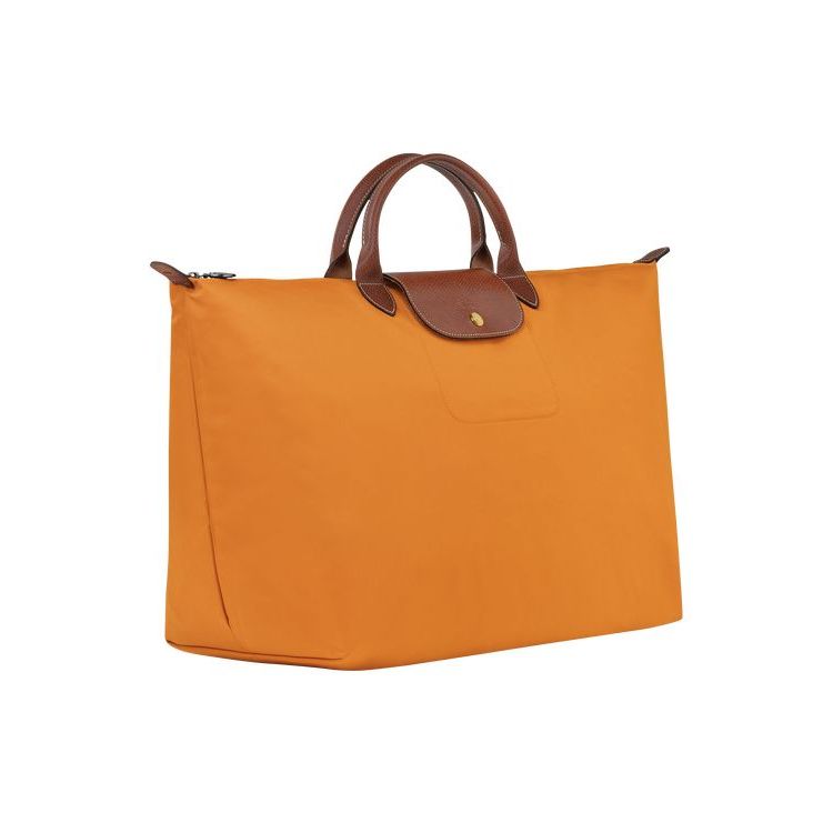 Sacs De Voyage Longchamp L Saffron Recycled canvas Orange | 41207-JYKC