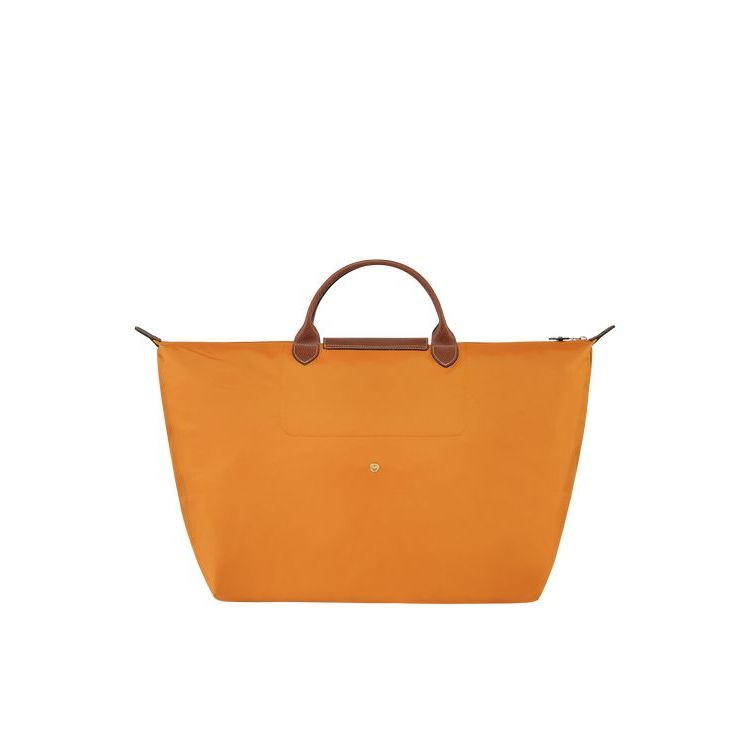 Sacs De Voyage Longchamp L Saffron Recycled canvas Orange | 97514-MVJH