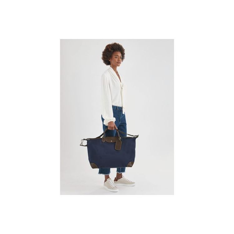 Sacs De Voyage Longchamp L Tela Bleu | 35871-WPDS